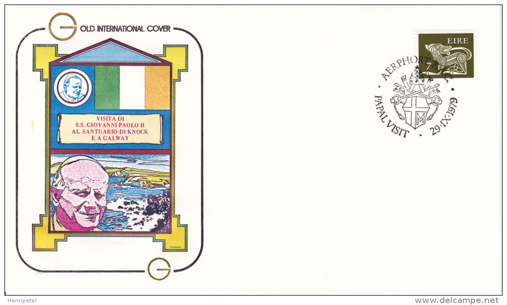 320 (Yvert) Sur FDC Illustrée Commémorant Le Voyage Du Pape Jean-Paul II à Knock En Irlande - 1979 - FDC