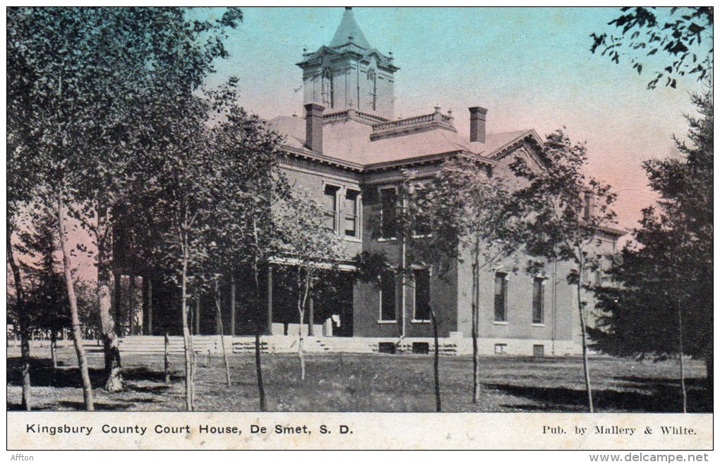 De Smet SD KIngsbury County Court House 1910 Postcard - Other & Unclassified