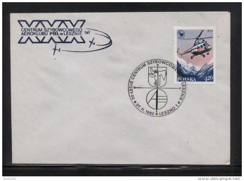 POLAND 1982 30TH ANNIV LESZNO GLIDING CENTRE COMM COVER GLIDER - Gliders