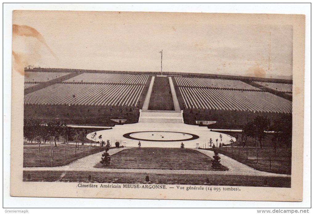 Cpa - Cimetière Américain Meuse Argonne - Vue Générale (14095 Tombes) - Cimetières Militaires