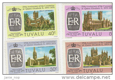 Tuvalu 1978 25th Anniversary Coronation Set  MNH - Tuvalu