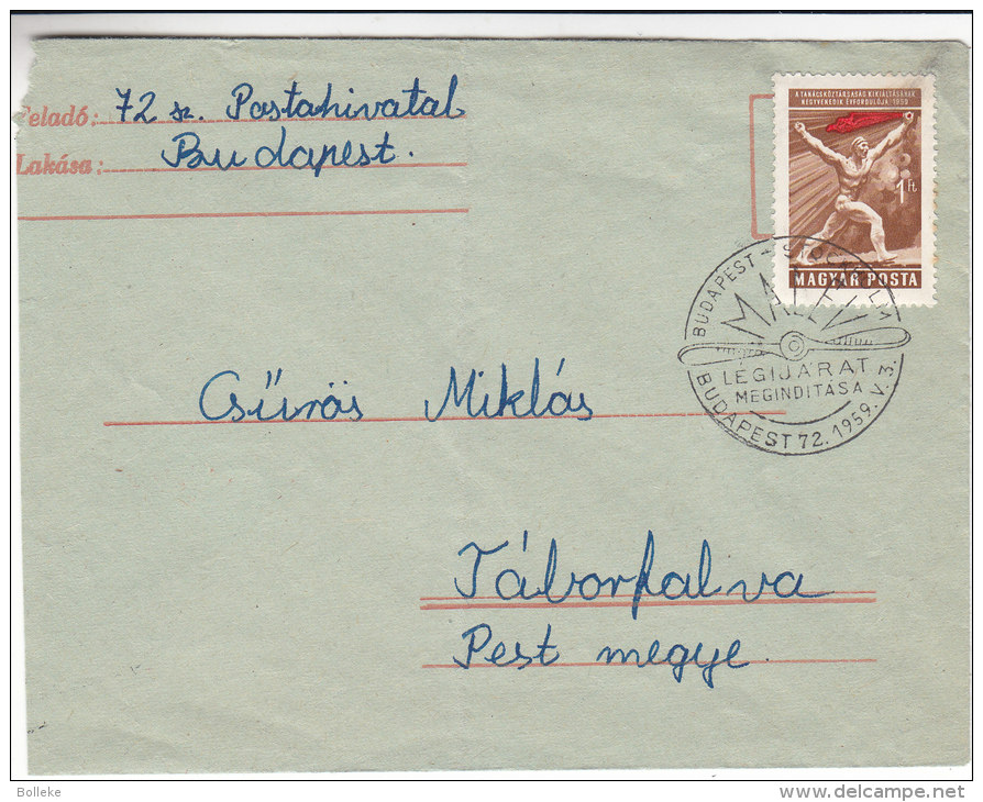 Drapeaux - Hélice - Hongrie - Lettre De 1959 - Briefe U. Dokumente