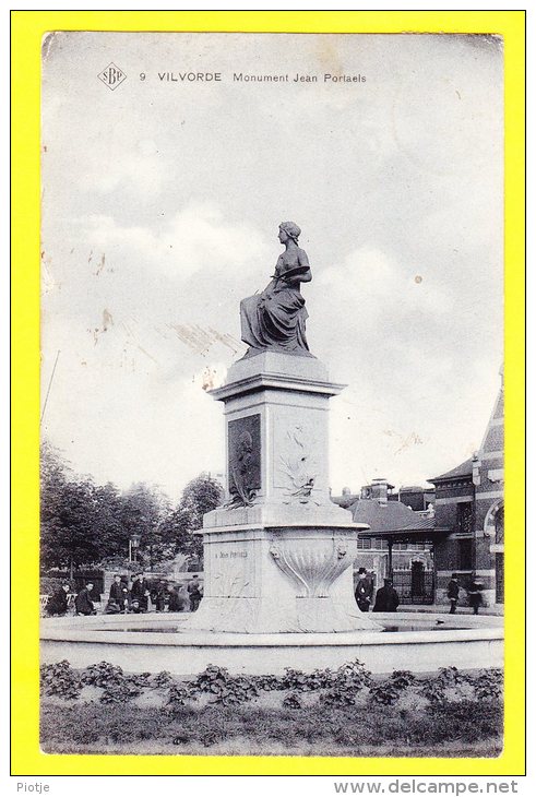 * Vilvoorde - Vilvorde (Vlaams Brabant - Bruxelles) * (SBP, Nr 9) Monument Jean Portaels, Statue, TOP CPA, Rare, Animée - Vilvoorde