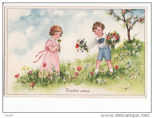 Carte 1930 Signée Hannes Petersen : Tendres Aveux - Petersen, Hannes