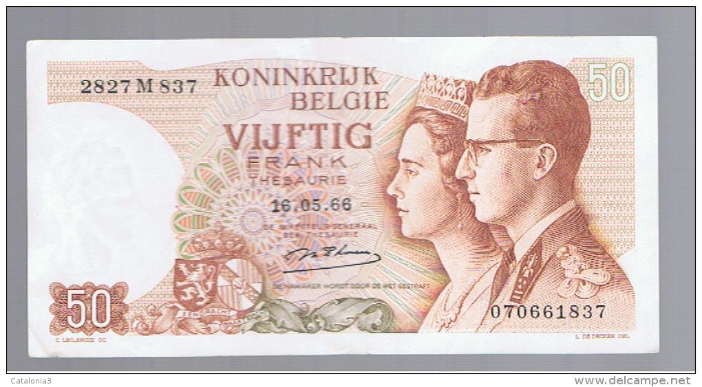 BELGICA -  50 FRANCS  1966 P-139 - A Identificar