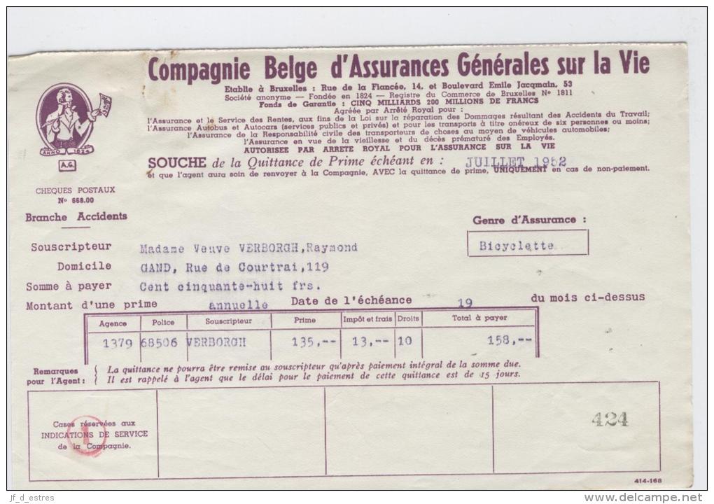 AG Souches Quittances Primes Auto, Julien-Lambe, Joseph, Namur 1950 - Bank & Versicherung