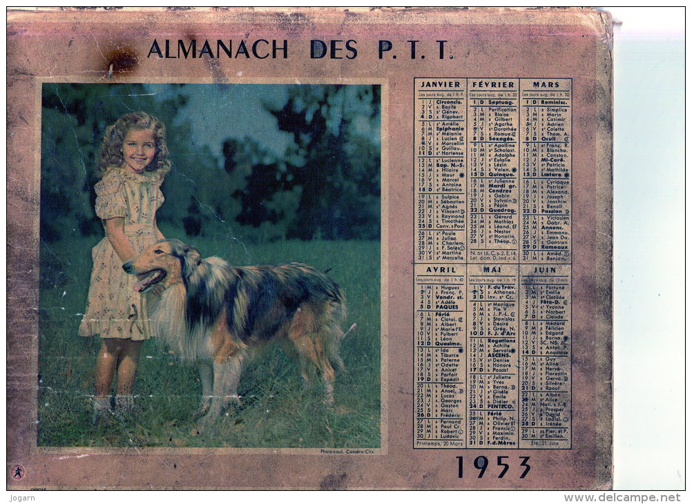 ALMANACH DES P.T.T.- 1953 - OBERTHUR - ILLE ET VILAINE - Grossformat : 1941-60