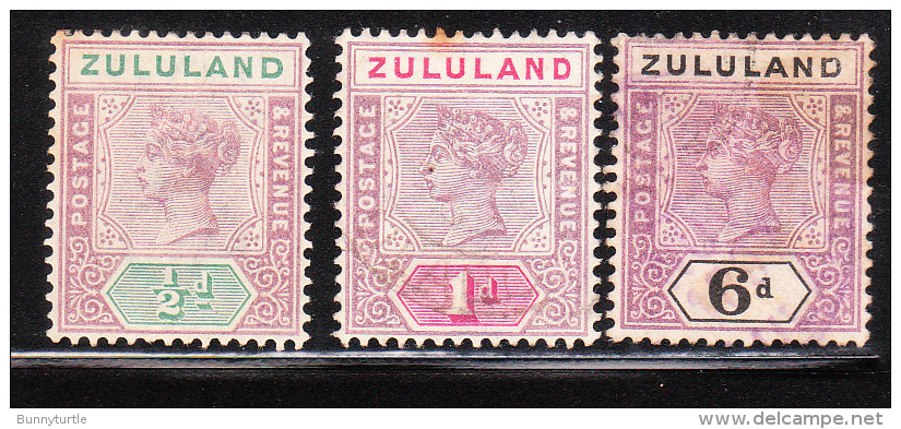 Zululand 1894-96 Queen Victoria 3v Used - Zoulouland (1888-1902)