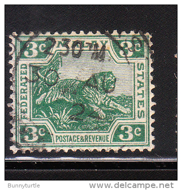 Federated Malay States 1922-32 Tiger 3c Used - Federated Malay States