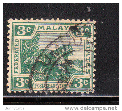 Federated Malay States 1922-32 Tiger 3c Used - Federated Malay States