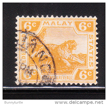 Federated Malay States 1922-32 Tiger 6c Used - Federated Malay States