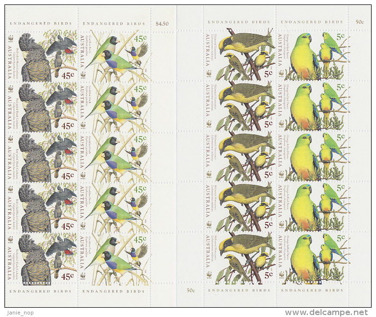 Australia 1998 Endangered Birds - Ganze Bögen & Platten