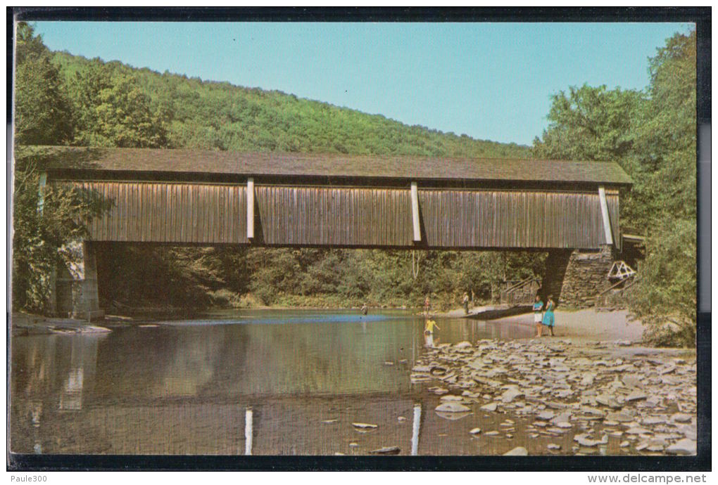 Beaverkill - Catskill Mt. Covered Bridge - Sullivan County - New York - Catskills