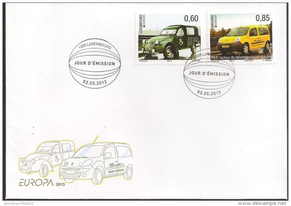 LUXEMBURGO / LUXEMBOURG - EUROPA 2013 -TEMA ANUAL "THE POSTMAN VAN".- FDC De La SERIE De 2 V. - 2013