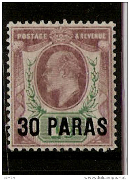 BRITISH LEVANT 1909 30pa On 1½d PALE DULL PURPLE AND GREEN SG 16 LIGHTLY MOUNTED MINT Cat £20 - Levant Britannique