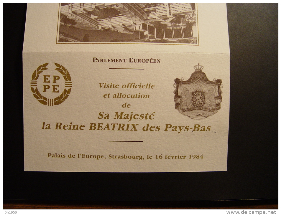 PAYS-BAS NIEDERLANDE HOLLAND SA MAJESTE LA REINE BEATRIX 1984 AU CONSEIL DE L´EUROPE  FDC 2000 Ex. - Lettres & Documents