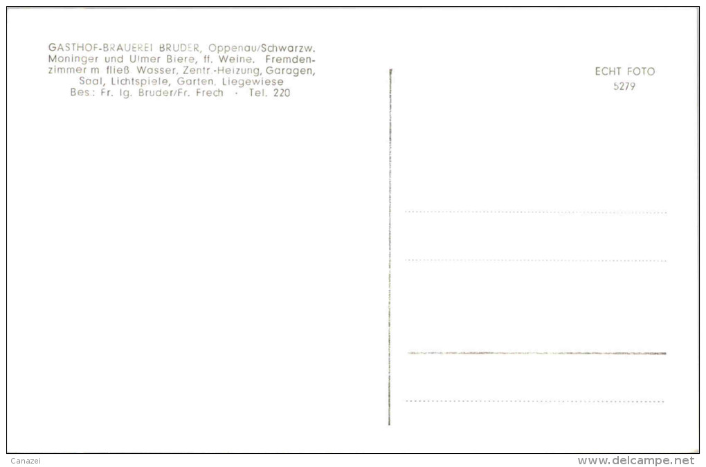 AK Oppenau, Gasthof Und Brauerei Bruder, Ung - Oppenau