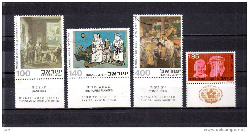 Israel   1975  .-   Y&T  Nº   577/579 - 580 - Used Stamps (with Tabs)