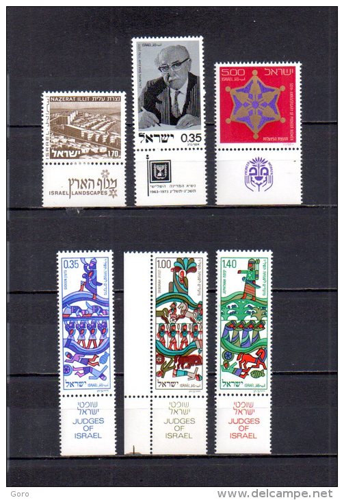 Israel   1975  .-   Y&T  Nº   581 - 582 - 583 - 584/586 - Used Stamps (with Tabs)