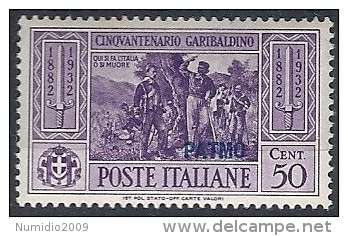 1932 EGEO PATMO GARIBALDI 50 CENT MH * - RR11738 - Egeo (Patmo)