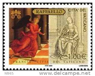 CITTA' DEL VATICANO - VATIKAN STATE - ANNO 2005 - RAFFAELLO MUSEI VATICANI E LOUVRE  - ** MNH - Nuovi