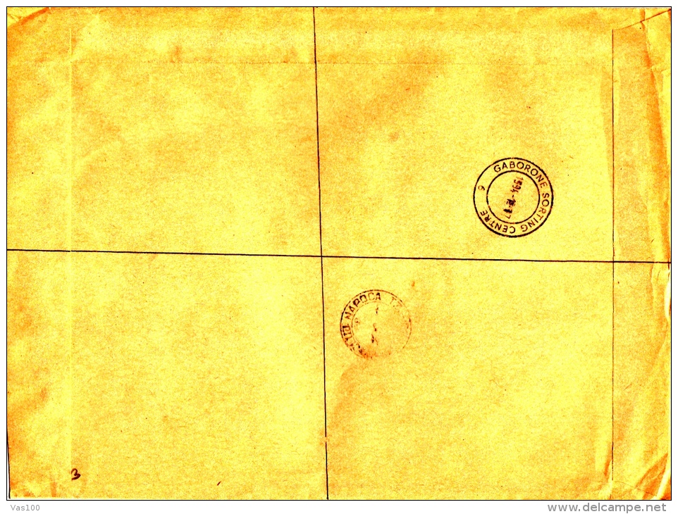 RED MACHINE STAMP ON REGISTERED AIRMAIL COVER, SENT TO ROMANIA, 1994, BOSTWANA - Botswana (1966-...)