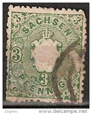 Sachsen 1855, 3 Pfennige.  Mi 14. See Scan. STEMPELFÄlSCHUNG. Sehe Rechter Seite - Saxe