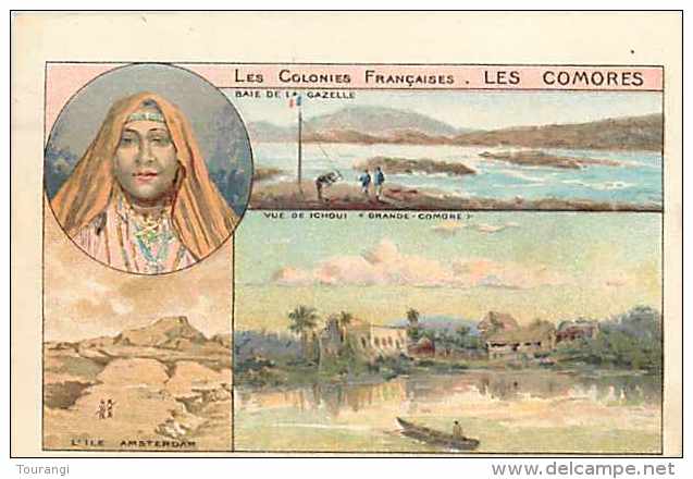 Mai13 1561 : Les Comores  -  Baie De La Gazelle  -  Ile Amsterdam  -  Vue De Ichoui "Grand Comore"  - Carte Petit Fot - Comoros