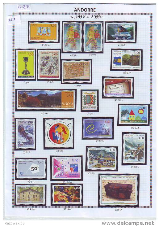 ANDORRE.PRINCIPAT ANDORRA.FRANCE.TIMBRE.COL LECTION.EUROPA.148 TIMBRES.7 SCANS