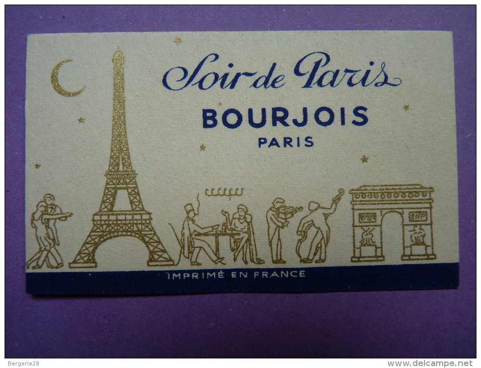 CARTE PARFUMÉE - BOURJOIS - SOIR DE PARIS - - Antiquariat (bis 1960)