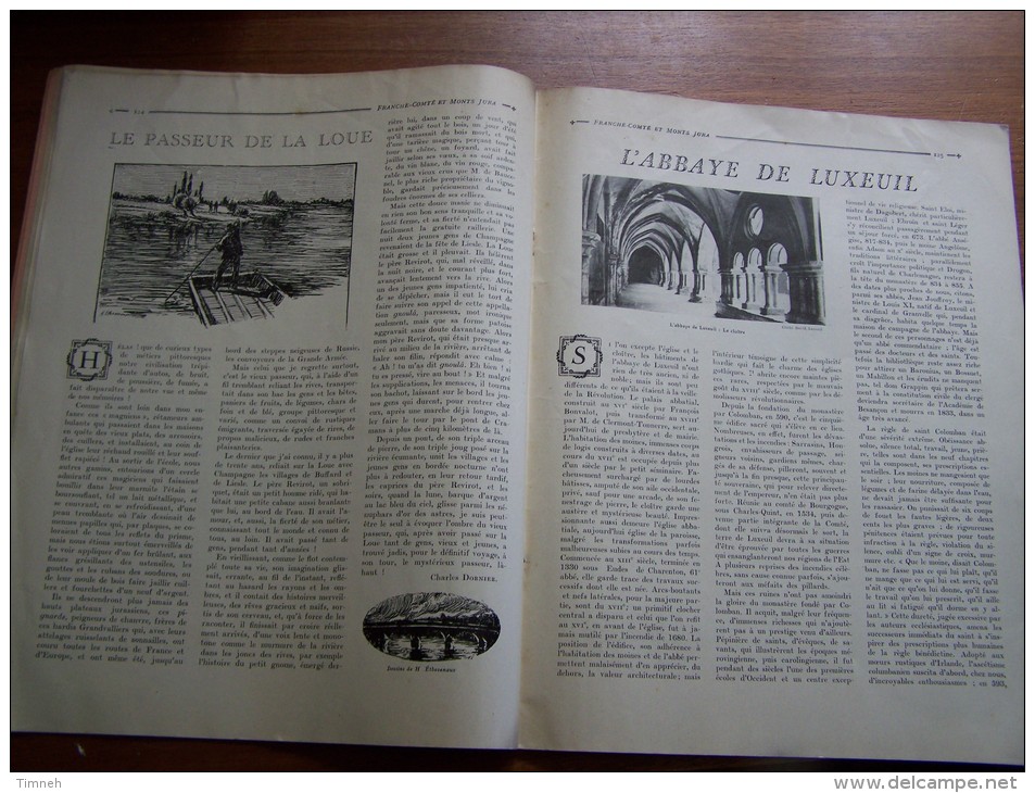 N°64 Juillet 1926 Franche Comté Monts Jura PASSEUR LOUE ABBAYE DE LUXEUIL MAGNIN  publicité époque