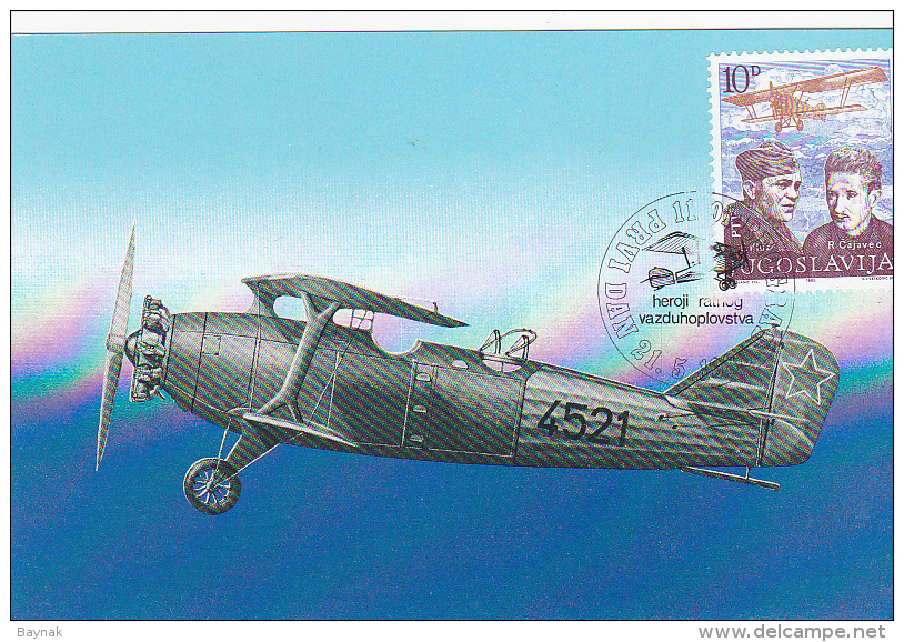 YU71  --  YUGOSLAVIA  --  CARTE MAXIMUM + FDC ( PRVI DAN )  --    FOLK HEROES OF AIR FORCE - Cartes-maximum