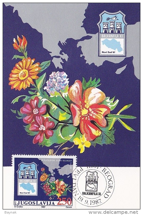 YUGOSLAVIA  --  CARTE MAXIMUM + FDC ( PRVI DAN )  --    BALKANFILA XI  -  PHILATELIC EXSHIBITION, NOVI SAD - Cartes-maximum