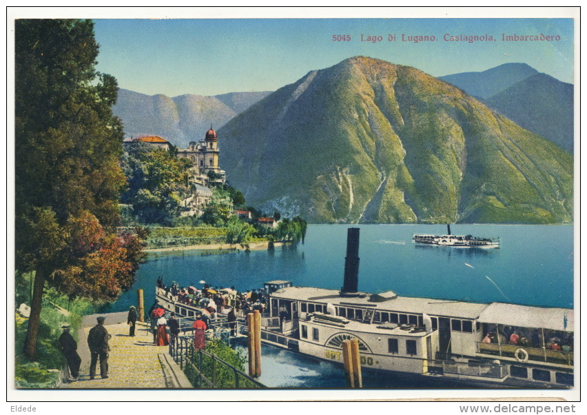 Lugano   5045 Castagnola Imbarcadero Bateau Aube Gottardo Paddle Boat Edit Paul Bender - Agno