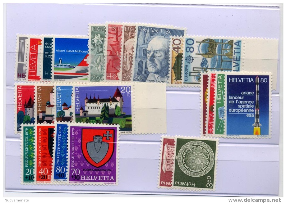 SVIZZERA ANNATA 1979 24 Valori  NUOVI PERFETTI  MNH** - Nuovi