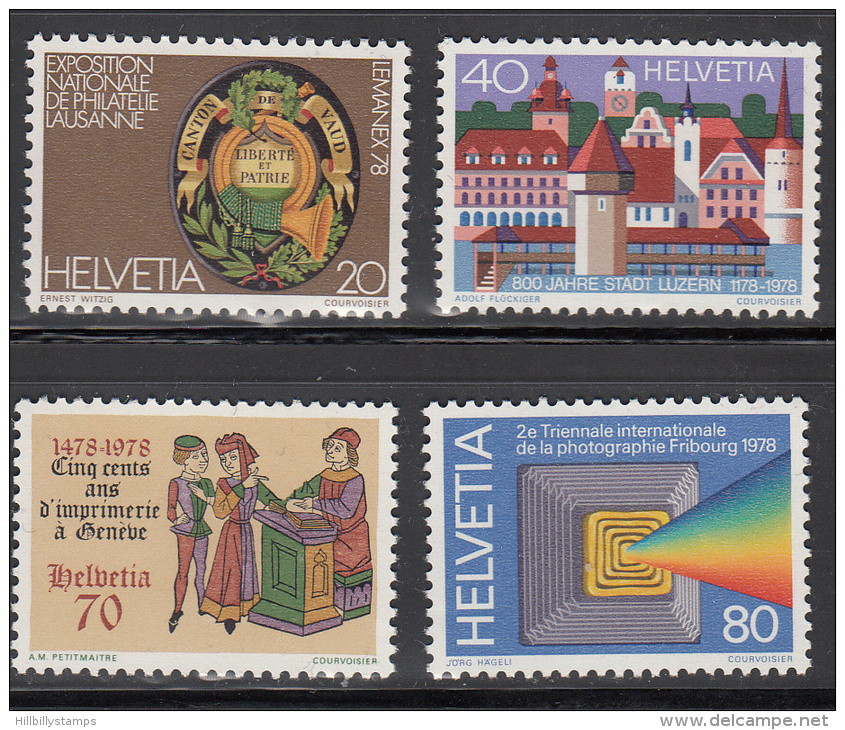 Switzerland  Scott No. 652-55 Mnh  Year 1978 - Nuovi