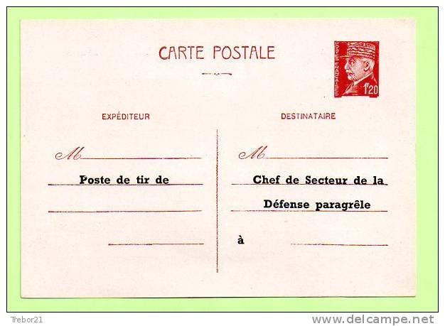 ENTIERS - YVERT 515 - Repiquage Défense Paragrêle - Cartes Postales Repiquages (avant 1995)