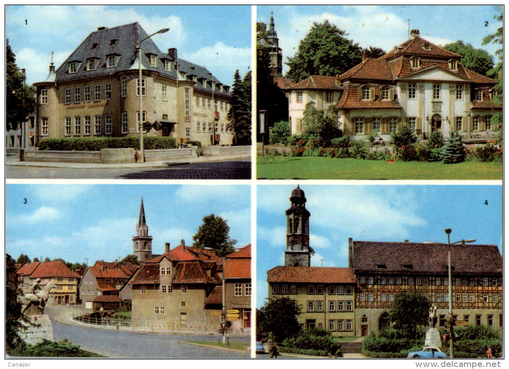 AK Bad Langensalza, Klubhaus, Schwefelbad, Thälmann-Platz, Gel, 1974 - Bad Langensalza