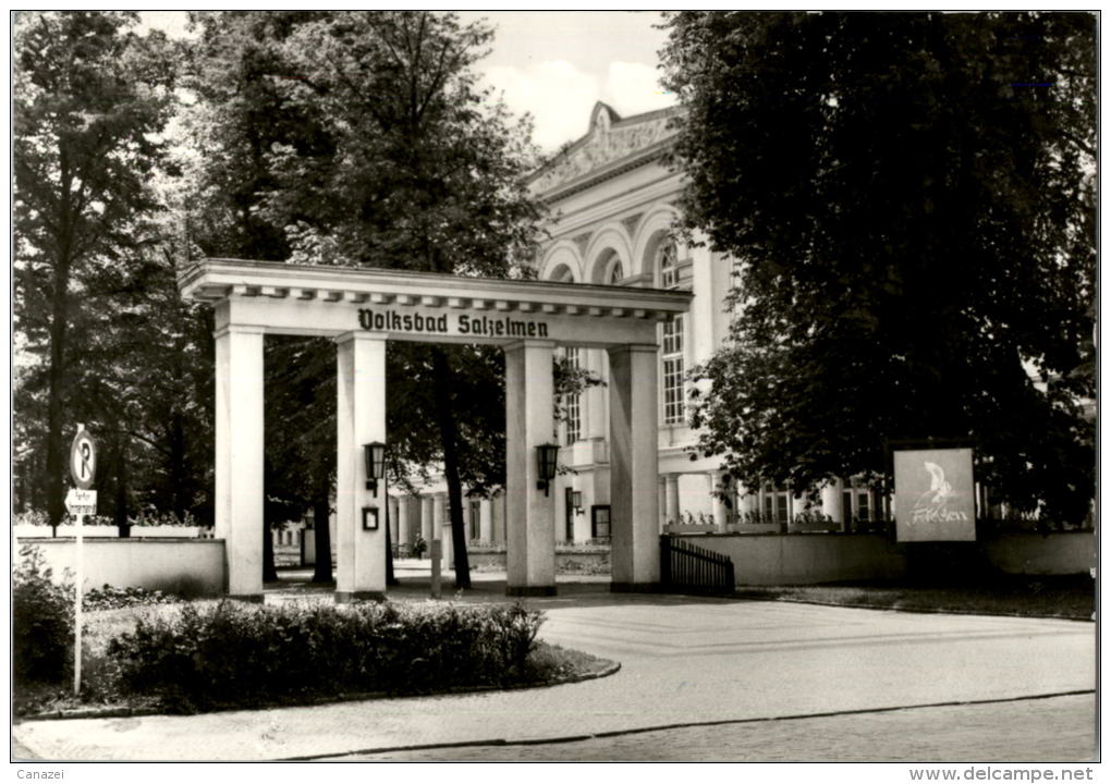 AK Schönebeck, Bad Salzelmen, Eingang Zum Volksbad, Gel, 1981 - Schoenebeck (Elbe)