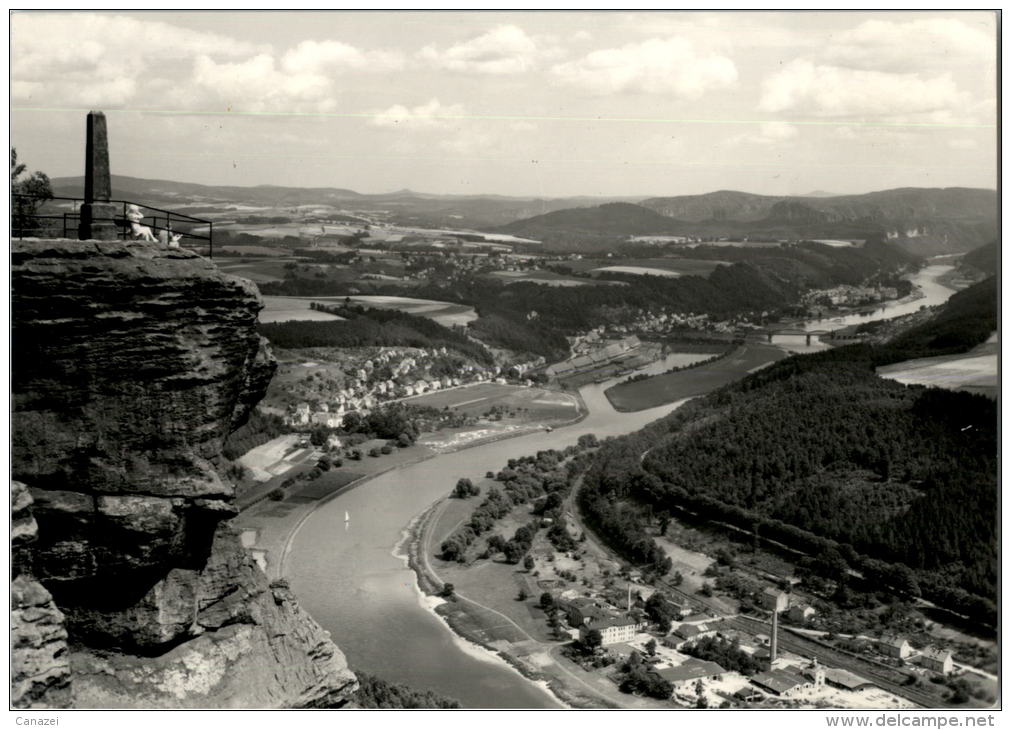 AK Bad Schandau, Blick Vom Lilienstein, Ung, 1962 - Bad Schandau