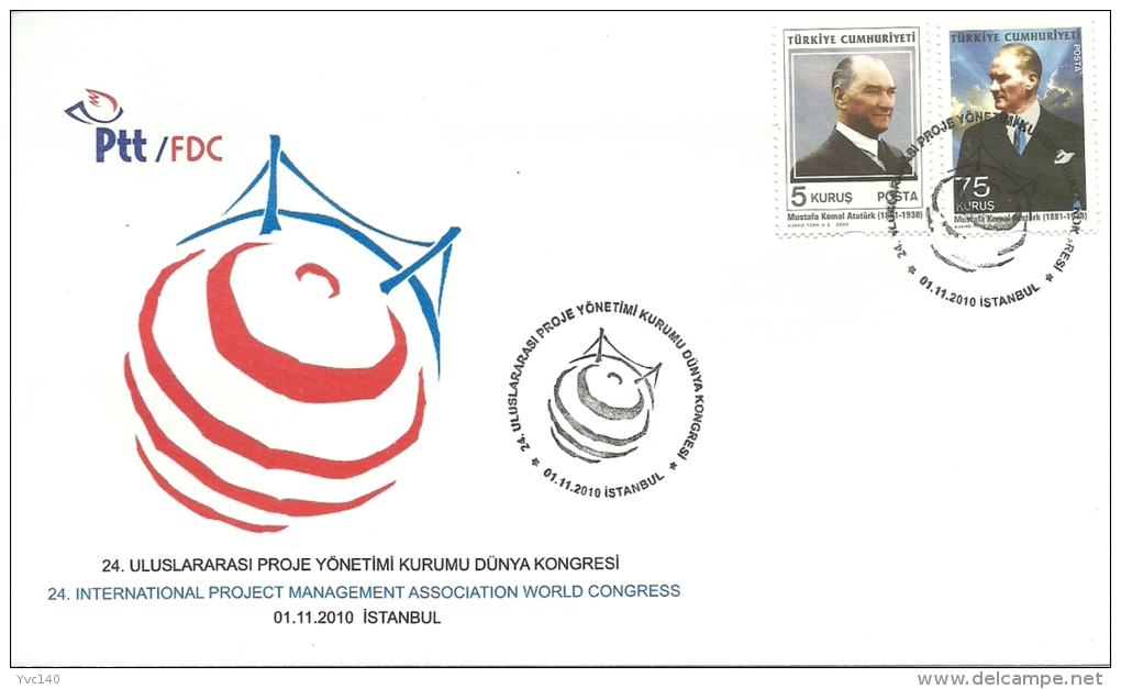 Turkey; Special Postmark 2010 24th International Congress Of The Project Management Association - FDC
