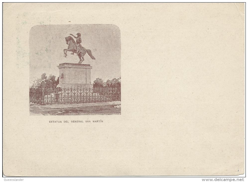 Early Post Card Mint Unused Shows Date 26 De Junio Reverse Has Picture Estatua Del General San Martin - Interi Postali