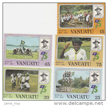 Vanuatu-1982 Scouts Year 337-341 MNH - Vanuatu (1980-...)