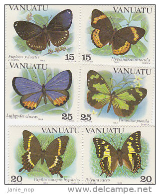 Vanuatu-1983 Butterfly 346-348 MNH - Vanuatu (1980-...)