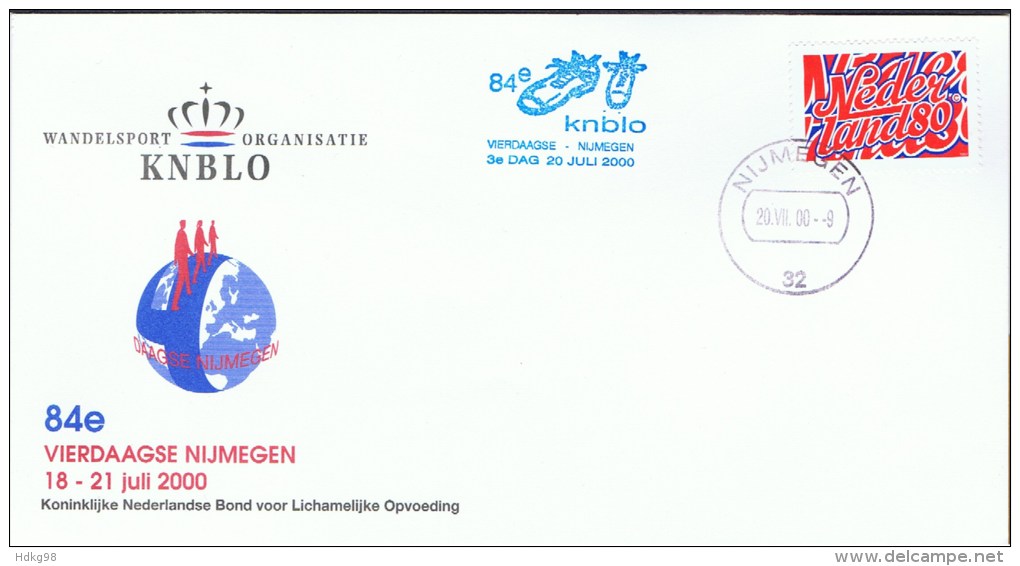 NL Niederlande 1997 Mi 1629 Viertagemarsch Nimwegen 20.7.2000 - Briefe U. Dokumente