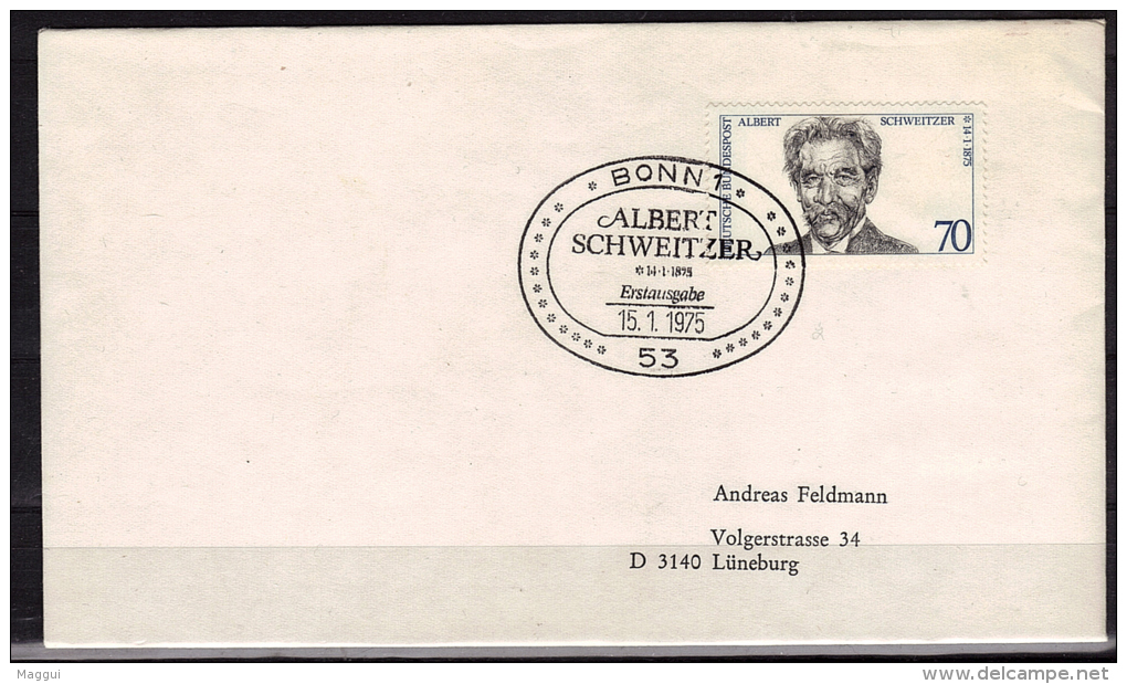 ALLEMAGNE  FDC  1975 Albert Schweitzer - Albert Schweitzer