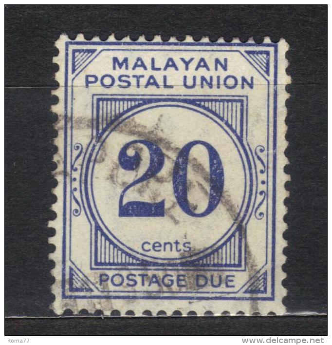 SS1005 - MALESIA 1936 , Tasse  Yvert  N. 14B  Used - Fédération De Malaya