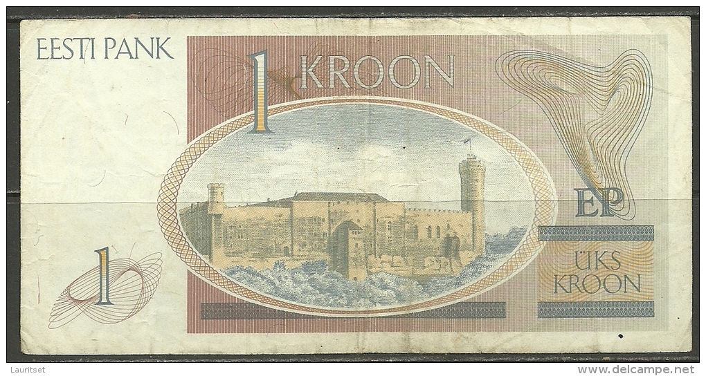 Estland Estonia Estonie 1 Kroon 1992 Kristjan Raud Banknote Bank Note - Estonie