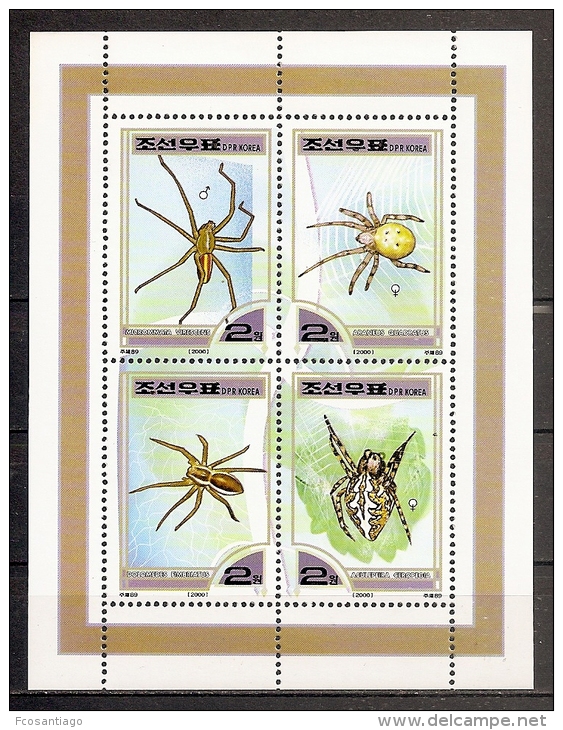 ARAÑAS - COREA DEL NORTE 2000 - Yvert #2961/64 - MNH ** - Spinnen