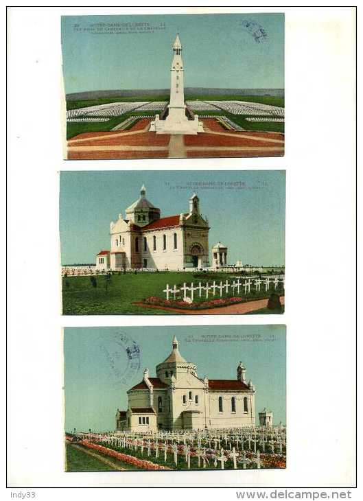 - FRANCE 62 . LOT DE 3 CPA SUR NOTRE DAME DE LORETTE . - Cimetières Militaires